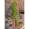image:imageZESICA Womens Summer Sleeveless Ruched Bodycon Long DressesGreen