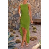 image:imageZESICA Womens Summer Sleeveless Ruched Bodycon Long DressesGreen