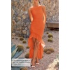image:imageZESICA Womens Summer Sleeveless Ruched Bodycon Long DressesOrange