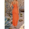 image:imageZESICA Womens Summer Sleeveless Ruched Bodycon Long DressesOrange