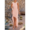 image:imageZESICA Womens Summer Sleeveless Ruched Bodycon Long DressesPink