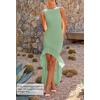 image:imageZESICA Womens Summer Sleeveless Ruched Bodycon Long DressesSage