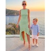 image:imageZESICA Womens Summer Sleeveless Ruched Bodycon Long DressesSage