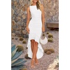 image:imageZESICA Womens Summer Sleeveless Ruched Bodycon Long DressesWhite