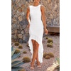 image:imageZESICA Womens Summer Sleeveless Ruched Bodycon Long DressesWhite
