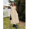 image:imageZESICA Womens Summer Sleeveless Square Neck Vacation SundressApricot