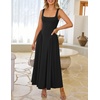 image:imageZESICA Womens Summer Sleeveless Square Neck Vacation SundressBlack