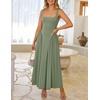 image:imageZESICA Womens Summer Sleeveless Square Neck Vacation SundressGreen