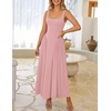 image:imageZESICA Womens Summer Sleeveless Square Neck Vacation SundressGreypink