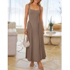 image:imageZESICA Womens Summer Sleeveless Square Neck Vacation SundressKhaki