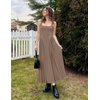 image:imageZESICA Womens Summer Sleeveless Square Neck Vacation SundressKhaki