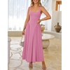 image:imageZESICA Womens Summer Sleeveless Square Neck Vacation SundressPink