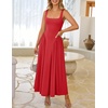 image:imageZESICA Womens Summer Sleeveless Square Neck Vacation SundressRed