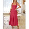 image:imageZESICA Womens Summer Sleeveless Square Neck Vacation SundressWatermelonred