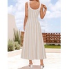 image:imageZESICA Womens Summer Sleeveless Striped Vacation Midi DressApricot