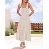 image:imageZESICA Womens Summer Sleeveless Striped Vacation Midi DressApricot