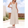 image:imageZESICA Womens Summer Sleeveless Striped Vacation Midi DressApricot