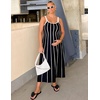 image:imageZESICA Womens Summer Sleeveless Striped Vacation Midi DressBlack
