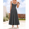 image:imageZESICA Womens Summer Sleeveless Striped Vacation Midi DressBlack