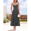 image:imageZESICA Womens Summer Sleeveless Striped Vacation Midi DressBlack
