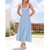 image:imageZESICA Womens Summer Sleeveless Striped Vacation Midi DressBlue