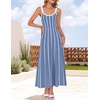 image:imageZESICA Womens Summer Sleeveless Striped Vacation Midi DressDusty Blue