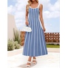 image:imageZESICA Womens Summer Sleeveless Striped Vacation Midi DressDusty Blue