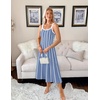 image:imageZESICA Womens Summer Sleeveless Striped Vacation Midi DressDusty Blue