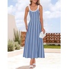 image:imageZESICA Womens Summer Sleeveless Striped Vacation Midi DressDusty Blue
