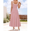 image:imageZESICA Womens Summer Sleeveless Striped Vacation Midi DressDusty Pink