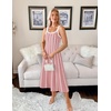 image:imageZESICA Womens Summer Sleeveless Striped Vacation Midi DressDusty Pink
