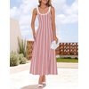 image:imageZESICA Womens Summer Sleeveless Striped Vacation Midi DressDusty Pink