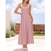image:imageZESICA Womens Summer Sleeveless Striped Vacation Midi DressDusty Pink