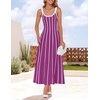image:imageZESICA Womens Summer Sleeveless Striped Vacation Midi DressPlum