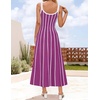image:imageZESICA Womens Summer Sleeveless Striped Vacation Midi DressPlum