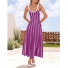 image:imageZESICA Womens Summer Sleeveless Striped Vacation Midi DressPlum