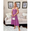 image:imageZESICA Womens Summer Sleeveless Striped Vacation Midi DressPlum