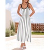 image:imageZESICA Womens Summer Sleeveless Striped Vacation Midi DressWhite