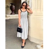 image:imageZESICA Womens Summer Sleeveless Striped Vacation Midi DressWhite
