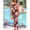 image:imageZESICA Womens Summer Spaghetti Strap Bodycon Beach Vacation Maxi DressesBrown