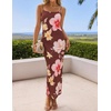 image:imageZESICA Womens Summer Spaghetti Strap Bodycon Beach Vacation Maxi DressesBrown