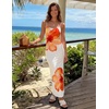 image:imageZESICA Womens Summer Spaghetti Strap Bodycon Beach Vacation Maxi DressesOrange