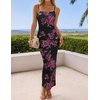 image:imageZESICA Womens Summer Spaghetti Strap Bodycon Beach Vacation Maxi DressesPink Black