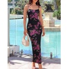 image:imageZESICA Womens Summer Spaghetti Strap Bodycon Beach Vacation Maxi DressesPink Black