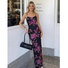 image:imageZESICA Womens Summer Spaghetti Strap Bodycon Beach Vacation Maxi DressesPink Black