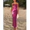 image:imageZESICA Womens Summer Spaghetti Strap Bodycon Beach Vacation Maxi DressesPurple Red