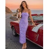 image:imageZESICA Womens Summer Strapless Floral Bodycon Ruched Slit Maxi Formal DressPurple
