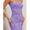 image:imageZESICA Womens Summer Strapless Floral Bodycon Ruched Slit Maxi Formal DressPurple