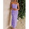 image:imageZESICA Womens Summer Strapless Floral Bodycon Ruched Slit Maxi Formal DressPurple