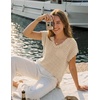 image:imageZESICA Womens Summer Sweater Vest Crochet Eyelet Cap Sleeve Cute Beach TopBeige